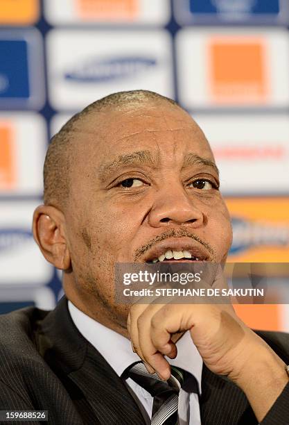 Chief Executive of the Local Organising Committee of the 2013 Africa Cup of Nations , Mvuzo Mbebe talks to Confederation of African Football...