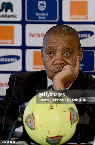 Chief Executive of the Local Organising Committee of the 2013 Africa Cup of Nations , Mvuzo Mbebe talks to Confederation of African Football...