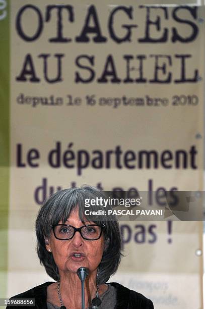 French Françoise Larribe, herself former hostage and wife of Daniel Larribe, one of the four French hostages captured in Niger and detained since 28...