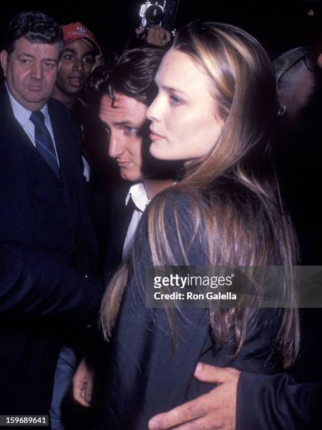 Actor Sean Penn and actress Robin Wright attend the "State of Grace" New York City Premiere on September 9, 1990 at the Loews 19th Street East...