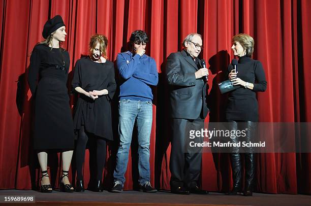Actor Jeanette Hain, director Antonin Svoboda, actor Birgit Minichmayr, actor Klaus Maria Brandauer and Barbara Rett attand 'Der Fall Wilhelm Reich'...
