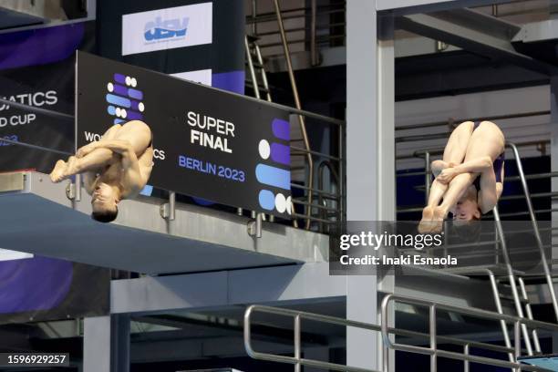 Shixin Li and Maddison Keeney from team Australia competing on mixed team event super final on day three of the World Aquatics Diving World Cup 2023...