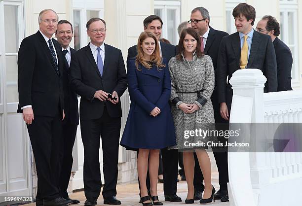 Ernst August of Hanover , Princess Beatrice and Princess Eugenie attend the Opening Ceremony of Palace Herrenhausen on January 18, 2013 in Hanover,...