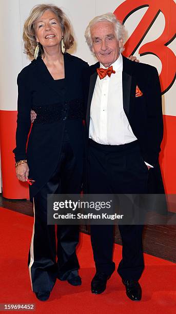 Andrea Bernstorff and Peter Raue arrive for the B.Z. Kulturpreis on January 18, 2013 in Berlin, Germany.
