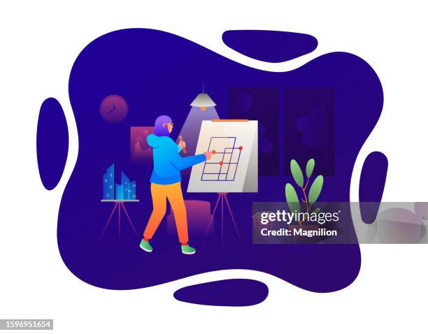 architect, builder, bubble frame - office of management and budget stock illustrations