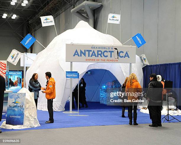 General view of atmosphere at The 10th Annual New York Times Travel Show Ribbon Cutting And Preview at Javits Center on January 18, 2013 in New York...