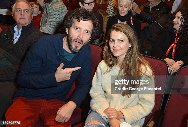 Actors Bret McKenzie and Keri Russell attend "Austenland" Premiere during the 2013 Sundance Film Festival at Eccles Center Theatre on January 18,...