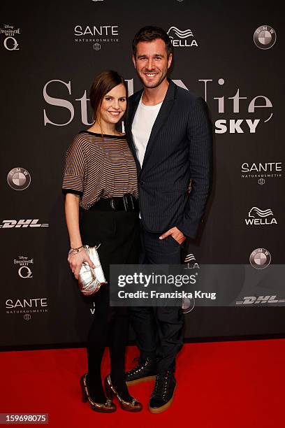 Jochen Schropp and guest attend the 'Michalsky Style Nite Arrivals - Mercesdes-Benz Fashion Week Autumn/Winter 2013/14' at Tempodrom on January 18,...