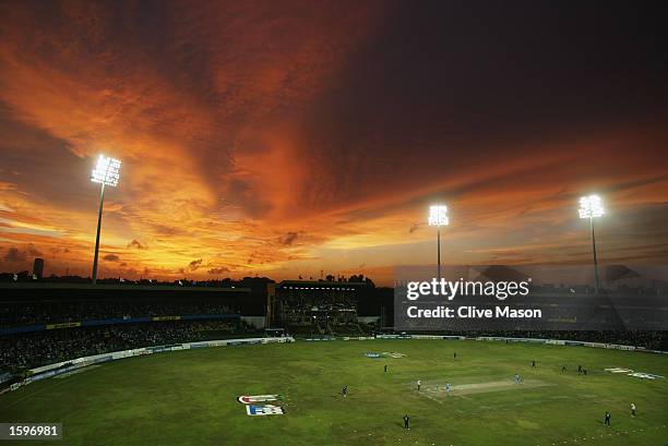 General view of the R. Premadasa Stadium during the ICC Champions Trophy match between England and India at the R. Premadasa Stadium in Colombo, Sri...