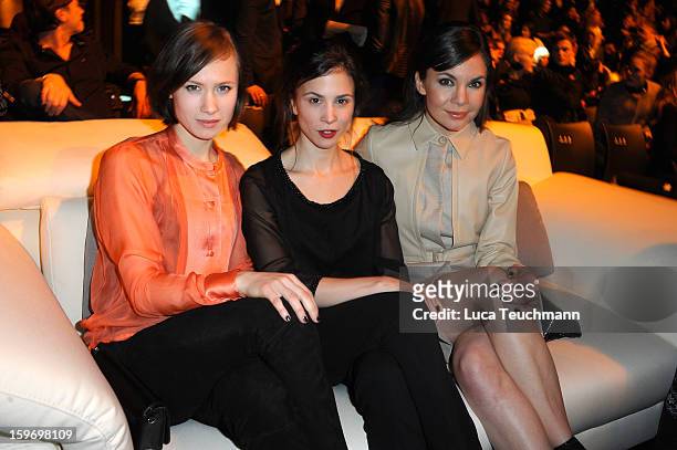 Alina Levshin, Aylin Tezel and Nadine Warmuth attend Michalsky Style Nite Arrivals - Mercedes-Benz Fashion Week Autumn/Winter 2013/14 at Tempodrom on...