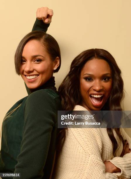 Producer/musician Alicia Keys and actress Jennifer Hudson pose for a portrait during the 2013 Sundance Film Festival at the Getty Images Portrait...