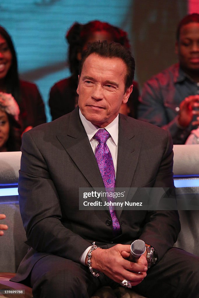 Arnold Schwarzenegger & Jaimie Alexander Visit BET's "106 & Park"