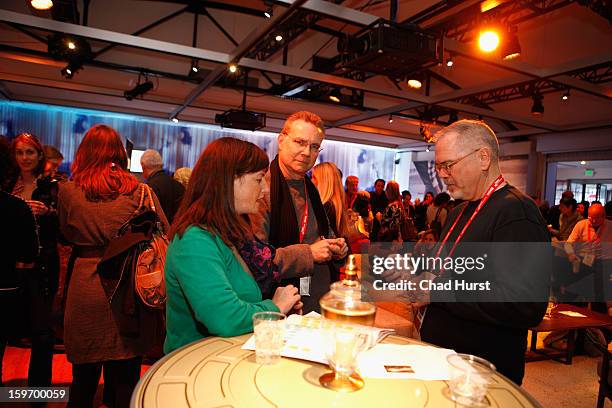 Guests attend the DFP Reception Co-Hosted by CNN Films at Sundance House during the 2013 Sundance Film Festival on January 18, 2013 in Park City,...