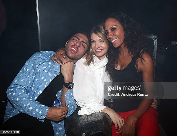 Noah Becker, Ursula Karven and Barbara Becker attends the Michalsky Style Nite after party during the Mercedes-Benz Fashion Week at Tempodrom on...