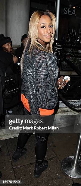 Alexandra Burke at Aura night club on January 18, 2013 in London, England.