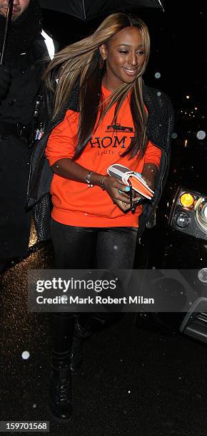 Alexandra Burke at Aura night club on January 18, 2013 in London, England.