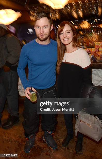 Actors Ahna O'Reilly and Brian Geraghty celebrate at the Oakley Learn To Ride in collaboration with New Era on January 18, 2013 in Park City, Utah.