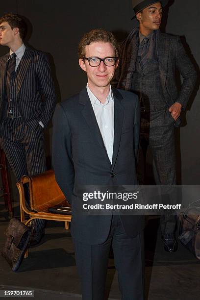 Ludovic Watine-Arnault attends the Berluti Men Autumn / Winter 2013 presentation at the Great Gallery of Evolution in the National Museum of Natural...