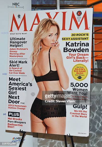 Atmosphere during actress Katrina Bowden's Maxim Cover Issue copies signing at NBC Experience Store on January 18, 2013 in New York City.