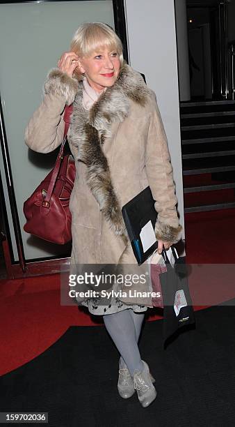 Dame Helen Mirren Leaving BIF Southbank sighting on January 18, 2013 in London, England.