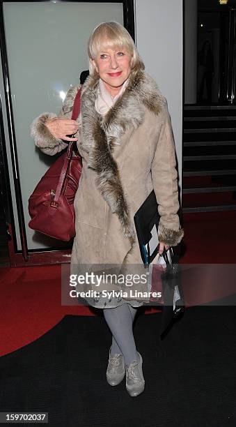 Dame Helen Mirren Leaving BIF Southbank sighting on January 18, 2013 in London, England.