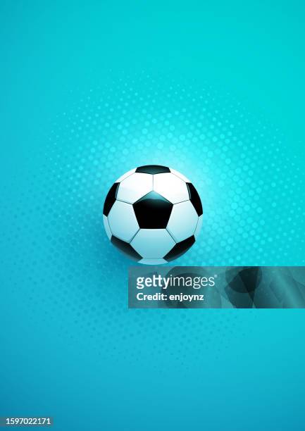 fußball auf blauem strukturiertem musterhintergrund - türkisfarbiger hintergrund stock-grafiken, -clipart, -cartoons und -symbole