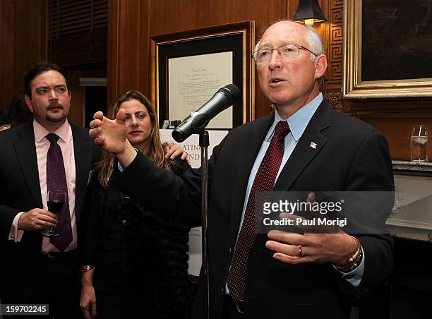 Secretary Of The Interior Ken Salazar makes a few remarks a reception to recognize The National Park Service and The American Latino Initiative at...