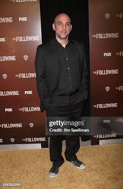 Director/executive producer Marocs Siega attends "The Following" New York Premiere at New York Public Library - Astor Hall on January 18, 2013 in New...