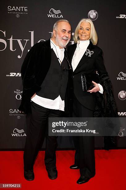 Udo Walz and Gloria attend the 'Michalsky Style Nite Arrivals - Mercesdes-Benz Fashion Week Autumn/Winter 2013/14' at Tempodrom on January 18, 2013...
