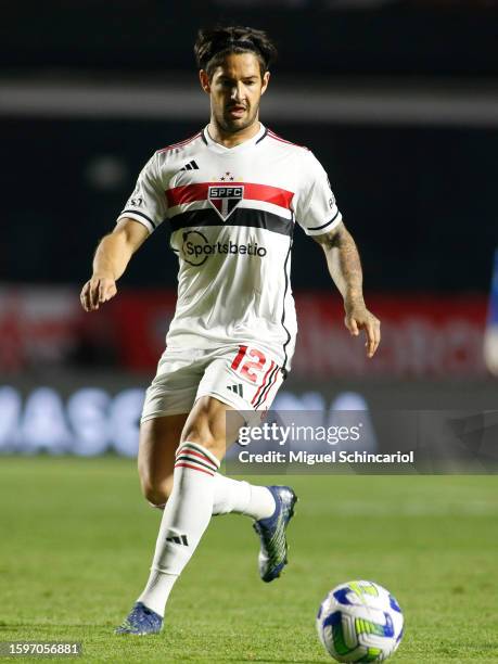 Alexandre Pato of Sao Paulo controls the ball during a match between Sao Paulo and Atletico Mineiro as part of Brasileirao Series A 2023 at Morumbi...