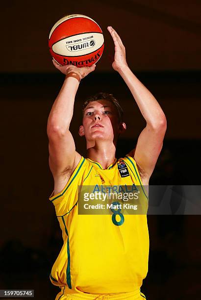 Kai Healy of Australia Gold shoots from the free throw line in the Men's gold medal playoff against Australia Green during day four of the Australian...