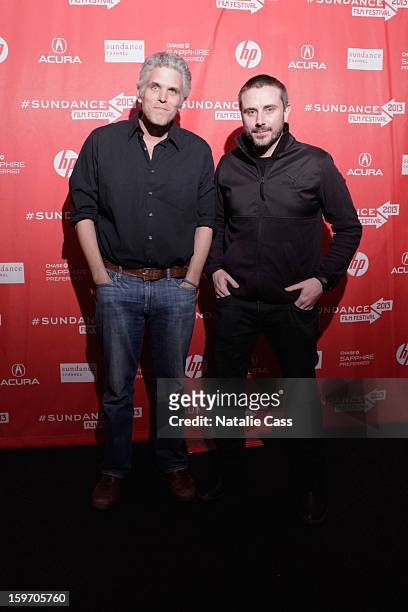 Writer/Director David Riker and journalist/author Jeremy Scahill attend the "Dirty Wars" Premiere during the 2013 Sundance Film Festival at Eccles...