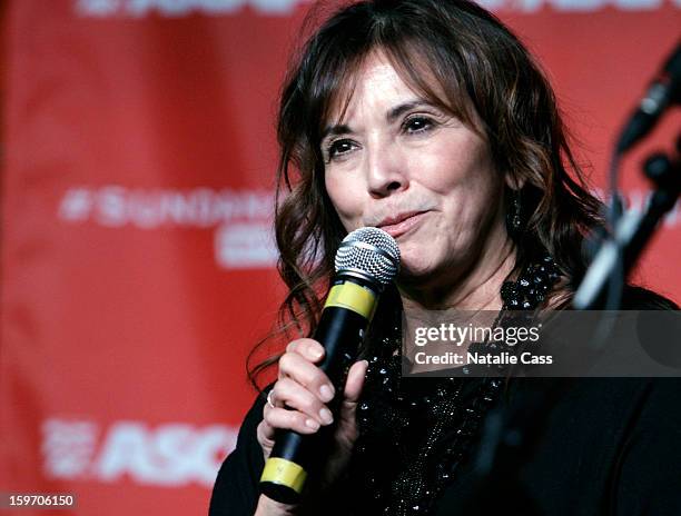 Assistant Vice President, Pop/Rock Creative, and Special Projects Loretta Munoz speaks onstage on ASCAP Music Cafe Day 1 at Sundance ASCAP Music Cafe...