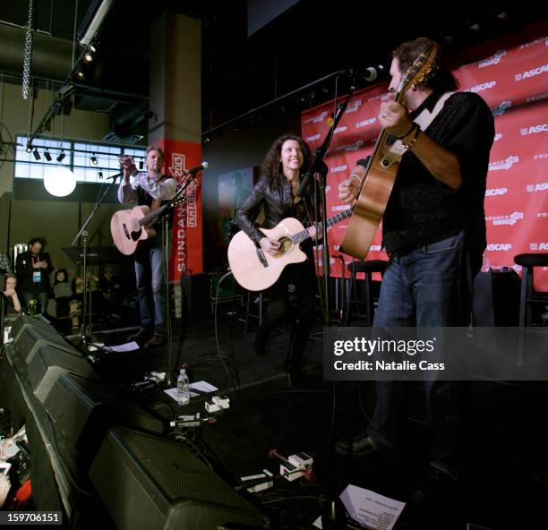 Musicians Kenny Loggins, Georgia Middleman and Gary Burr perform on ASCAP Music Cafe Day 1 at Sundance ASCAP Music Cafe during the 2013 Sundance Film...