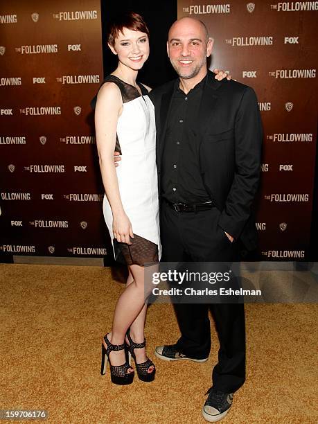 Actress Valorie Curry and director Marocs Siega attend "The Following" premiere at The New York Public Library on January 18, 2013 in New York City.