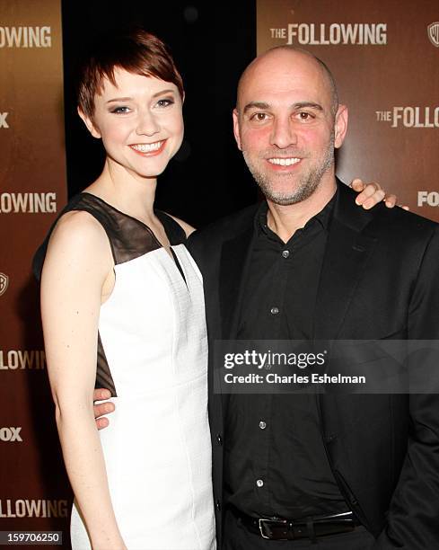 Actress Valorie Curry and director Marocs Siega attend "The Following" premiere at The New York Public Library on January 18, 2013 in New York City.