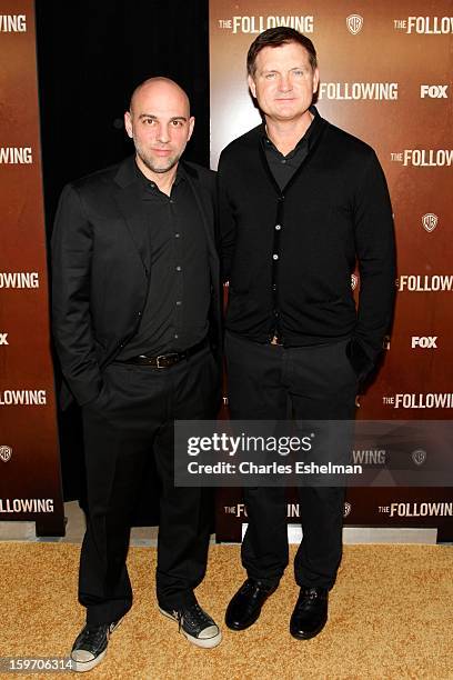 Director Marocs Siega and creator Kevin Williamson attend "The Following" premiere at The New York Public Library on January 18, 2013 in New York...