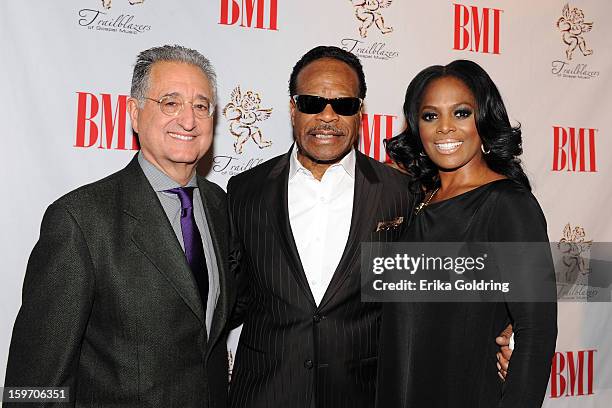 S Del Bryant, Edwin Hawkins and BMI's Catherine Brewton attend the 14th annual BMI Trailblazers of Gospel Music Awards at Rocketown on January 18,...