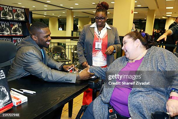 Cent promotes the new book "Formula 50: A 6-Week Workout and Nutrition Plan That Will Transform Your Life" at Barnes & Noble on January 18, 2013 in...