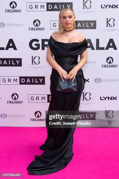 Grace Beverley attends the GRM Gala 2023 at Sky Garden on August 06, 2023 in London, England.