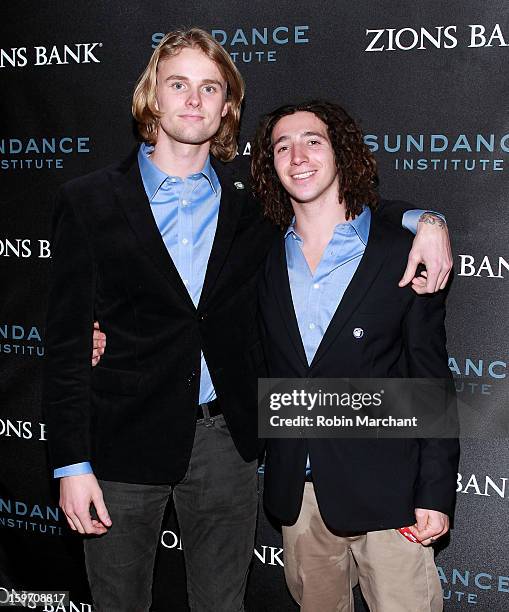 Snowboarders Mikkel Bang and Luke Mitrani attend SLC Gala Reception presented by Zions at Pierpont Place on January 18, 2013 in Salt Lake City, Utah.