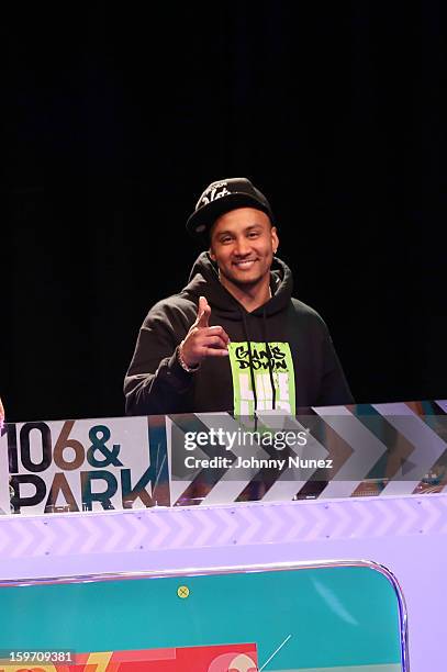 Lyve spins on BET's "106 & Park" at 106 & Park Studio on January 18, 2013 in New York City.