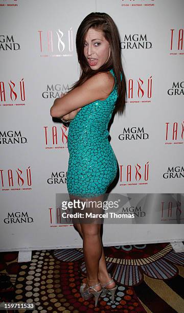 Adult film actress Gracie Glam hosts a pre-AVN Awards party at Tabu inside the MGM Grand on January 18, 2013 in Las Vegas, Nevada.
