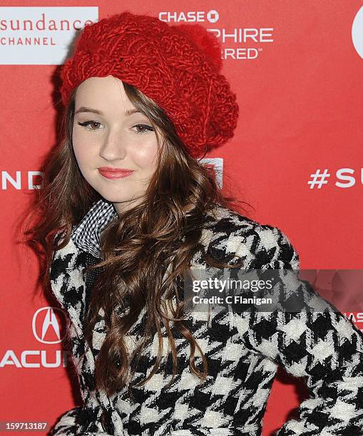 Kaitlyn Dever attends 'The Spectacular Now' premiere at Library Center Theater during the 2013 Sundance Film Festival on January 18, 2013 in Park...