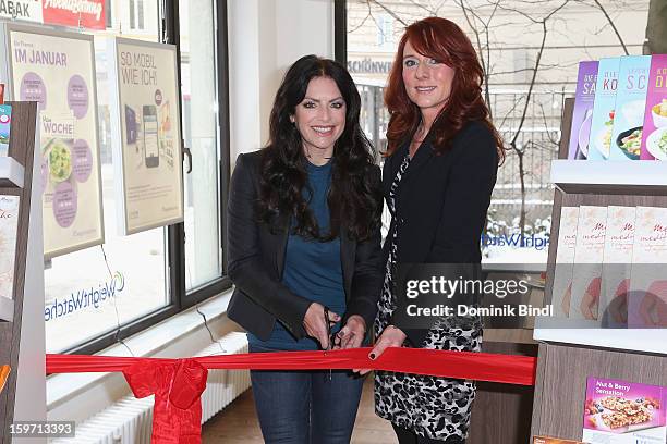 Christine Neubauer and Britta Ziskoven Open Weight Watcher Center on January 19, 2013 in Munich, Germany.