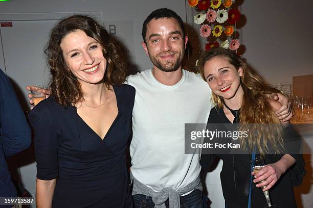 Caroline Ducey, Guillaume GouixÊand Fanny Touron attend 'Les Lumieres 2013' Cinema Awards 18th Ceremony at La Gaite Lyrique on January 18, 2013 in...