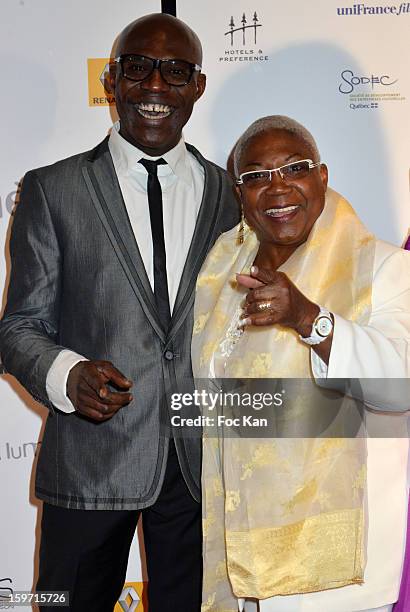 Eriq Ebouaney and Firmine Richard attend 'Les Lumieres 2013' Cinema Awards 18th Ceremony at La Gaite Lyrique on January 18, 2013 in Paris, France.