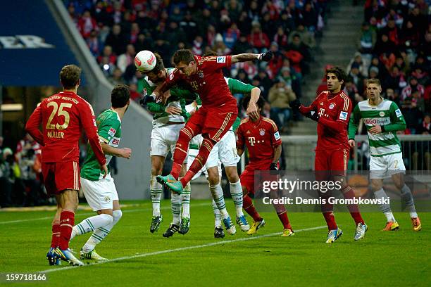 Mario Mandzukic of Bayern scores a goal during the Bundesliga match between FC Bayern Muenchen and SpVgg Greuther Fuerth at Allianz Arena on January...