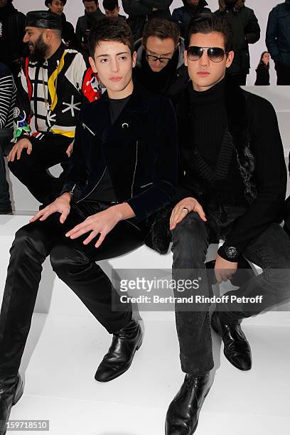 Harry Brant and Peter Brant Jr, the sons of Peter Brant, attend the Dior Homme Men Autumn / Winter 2013 show as part of Paris Fashion Week, at...