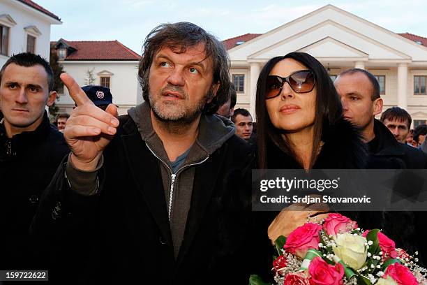 Italian actress Monica Bellucci and Serbian film director Emir Kusturica visit Visegrad before heading to the Kustendorf Film Festival being held in...